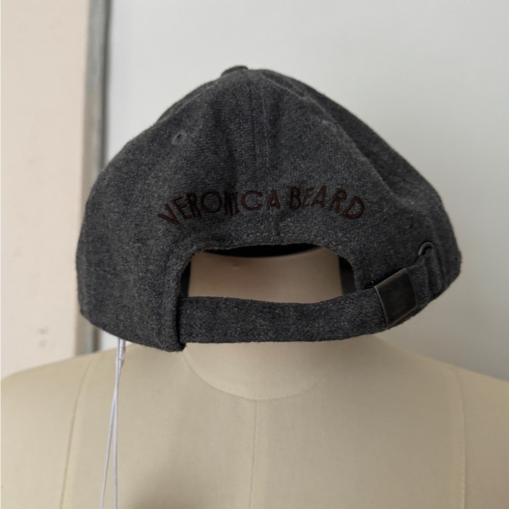 Veronica Beard Dark Charcoal Gray Wool-Blend Baseball Cap